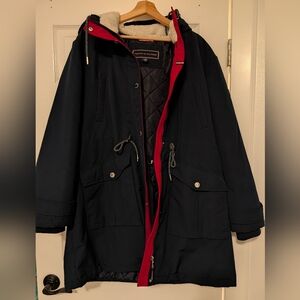 Tommy Hilfiger Navy With Red Accents Hooded Jacket - Like New